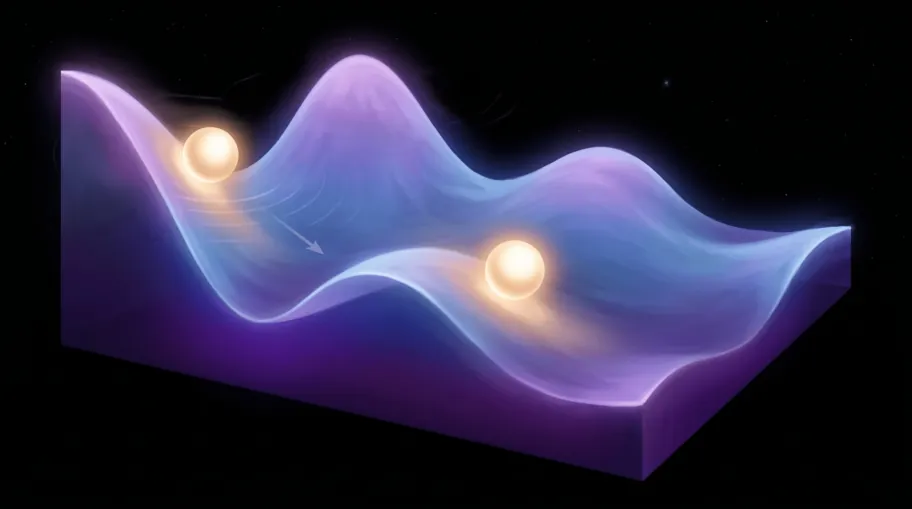 Quintessence: a dynamic field rolling across an energy landscape, with expansion strength varying as it moves