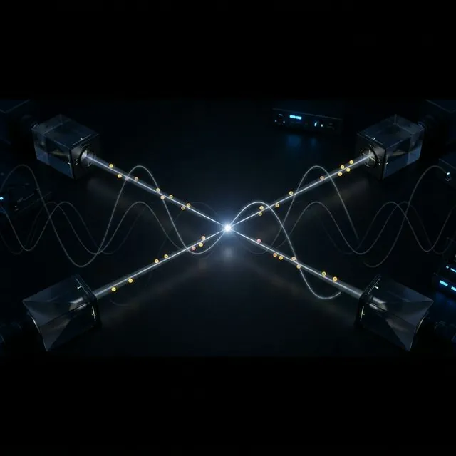 Bell test experiment with two distant detectors measuring entangled particles at random angles