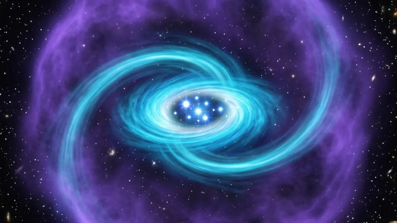 A diffuse cloud of dark matter pulling in cooling gas that settles toward the center where first stars ignite