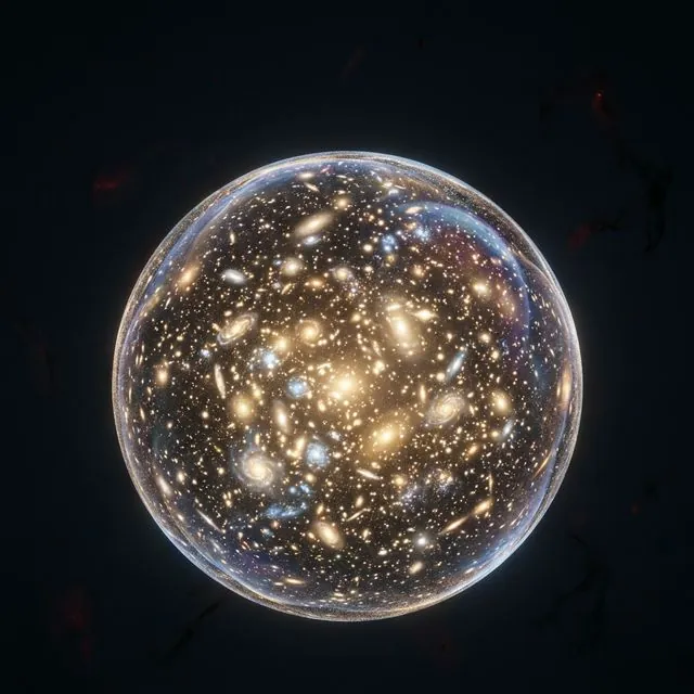 Observable universe boundary with unreachable regions beyond