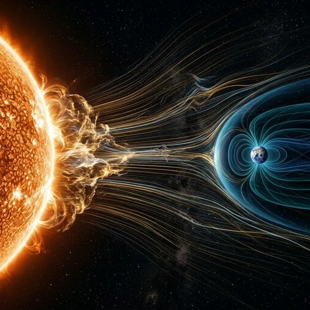 Solar wind streaming from the Sun's corona into space