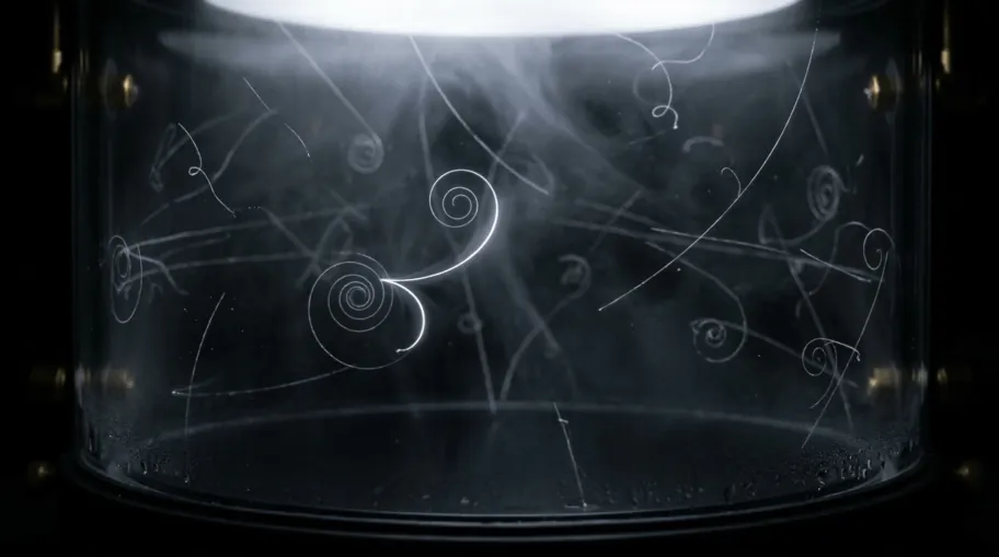 Cloud Chamber Photograph Showing Electron-Positron Pair Production Tracks