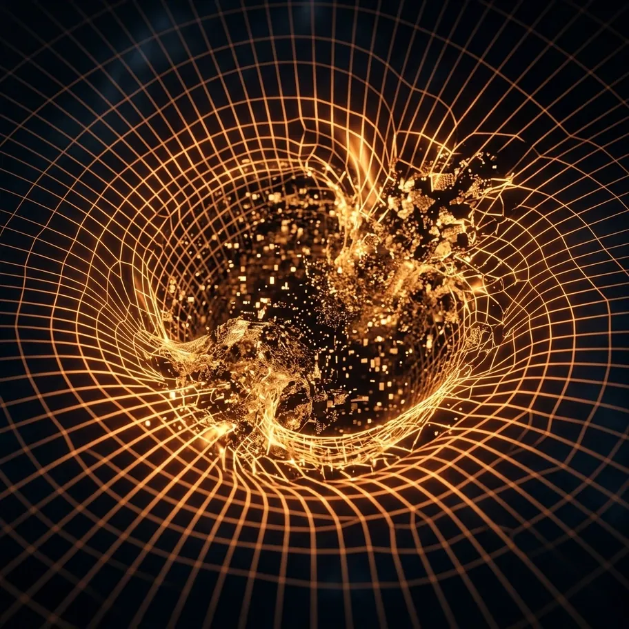 Spacetime grid dissolving into quantum foam inside a black hole