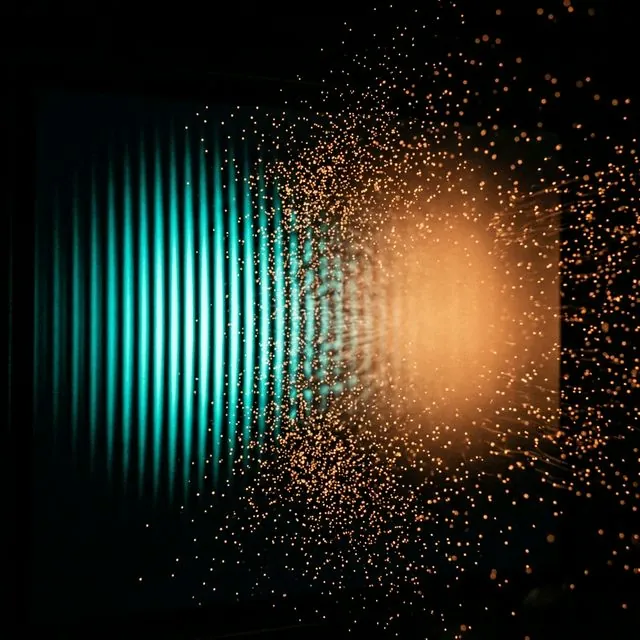 Quantum coherence dissipating as a system interacts with surrounding environment particles